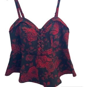 Torrid peplum Bengaline lace up top